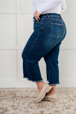 Janice High Rise Button Fly Wide Leg Crop Jeans - Maple Row Boutique
