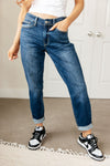 London Midrise Cuffed Boyfriend Jeans - Maple Row Boutique 