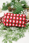 Jolly Holiday Textured Woven Zip Bag - Maple Row Boutique