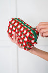 Jolly Holiday Textured Woven Zip Bag - Maple Row Boutique