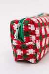 Jolly Holiday Textured Woven Zip Bag - Maple Row Boutique