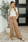 Jump Into It Textured Knit Top in Mocha Stripe - Maple Row Boutique
