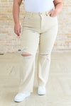 Selena High Rise Distressed 90's Straight Jeans in Bone - Maple Row Boutique 