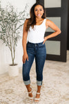 Karen High Rise Double Waist Band Capri Jeans - Maple Row Boutique