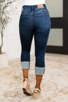 Karen High Rise Double Waist Band Capri Jeans - Maple Row Boutique