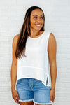 Keep it Cool or Crash Out Tank in Off White - Maple Row Boutique