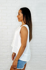Keep it Cool or Crash Out Tank in Off White - Maple Row Boutique