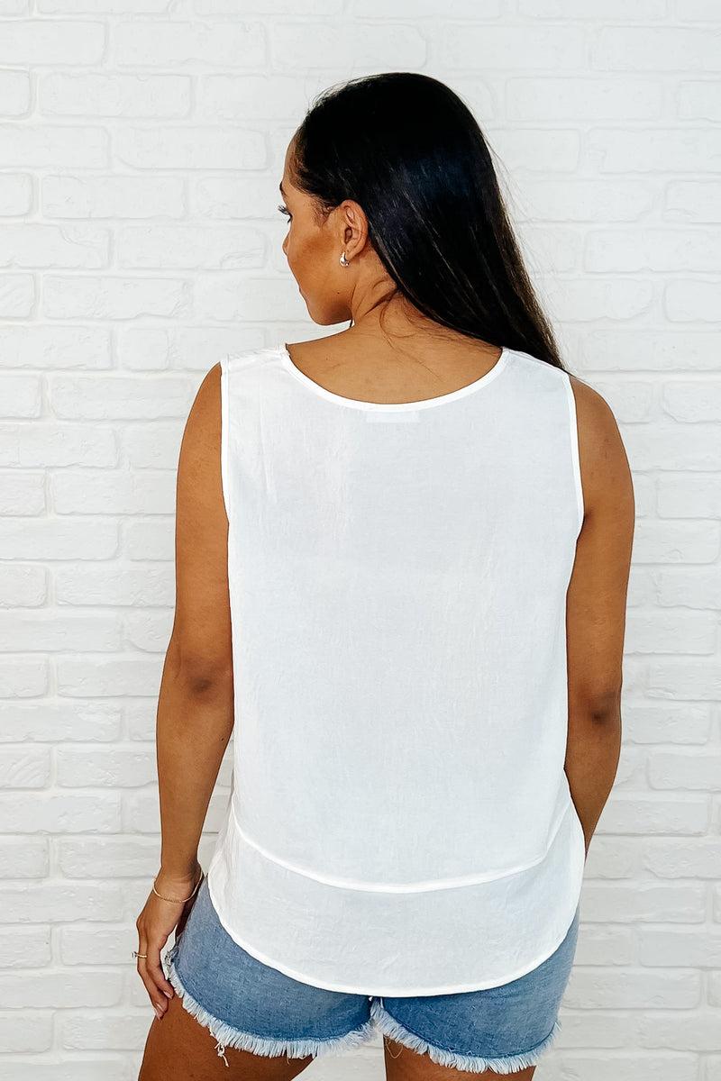 Keep it Cool or Crash Out Tank in Off White - Maple Row Boutique