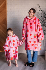 Oversized Blanket Hoodie in Strawberry - Maple Row Boutique