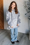 Kids Oversized Hoodie Blanket in Grey Stars - Maple Row Boutique
