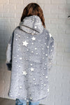 Kids Oversized Hoodie Blanket in Grey Stars - Maple Row Boutique