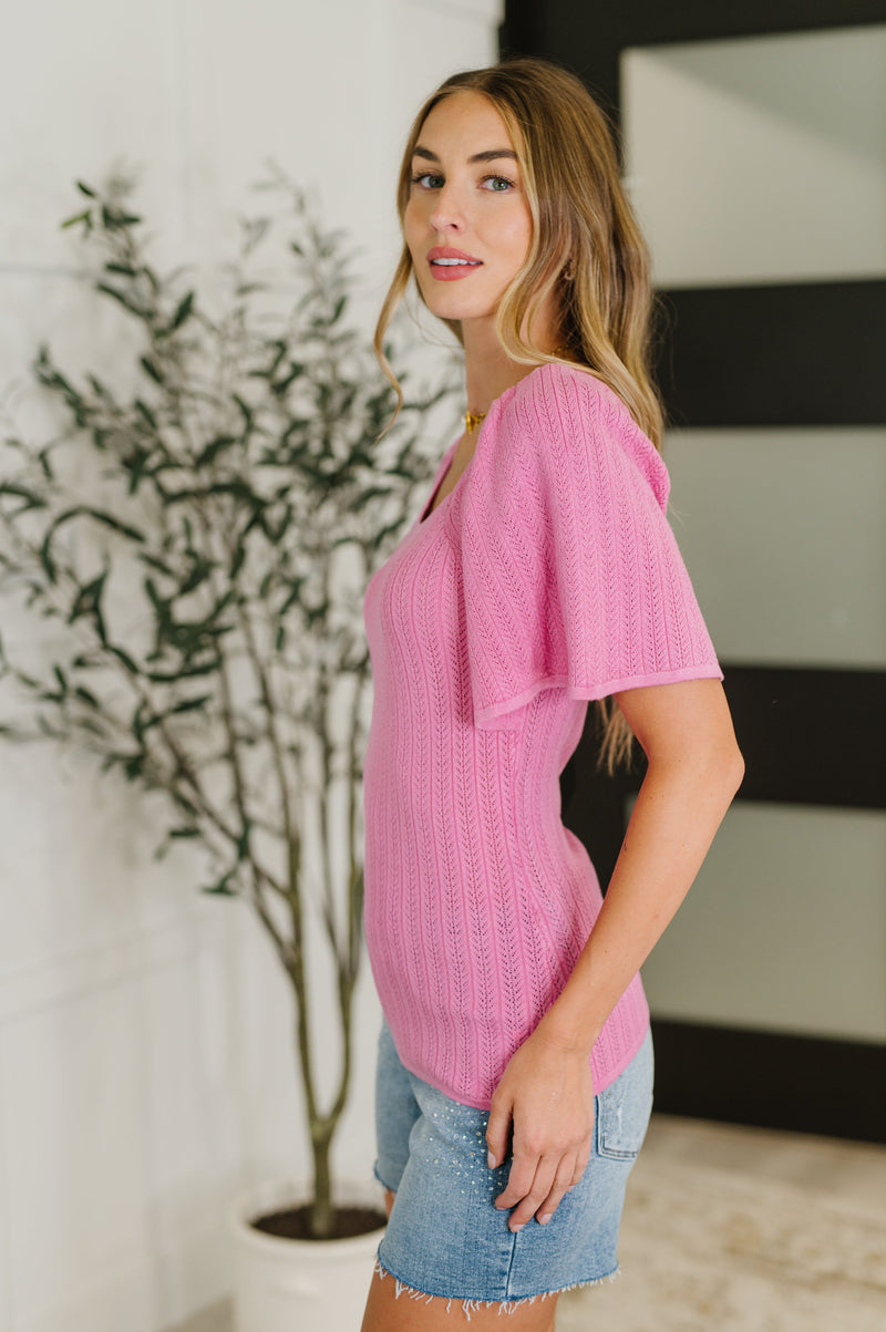 PREORDER: Kimono Sleeve Knit Blouse in Fuchsia - Maple Row Boutique