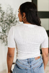 Knit Pick Basic Tee in Off White - Maple Row Boutique
