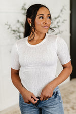 Knit Pick Basic Tee in Off White - Maple Row Boutique