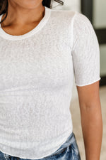 Knit Pick Basic Tee in Off White - Maple Row Boutique