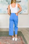 Lisa High Rise Control Top Wide Leg Crop Jeans in Sky Blue - Maple Row Boutique 