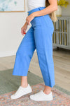 Lisa High Rise Control Top Wide Leg Crop Jeans in Sky Blue - Maple Row Boutique 