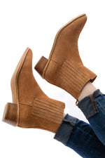 Leonor Suede Ankle Boot in Tan - Maple Row Boutique