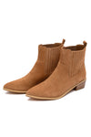 Leonor Suede Ankle Boot in Tan - Maple Row Boutique