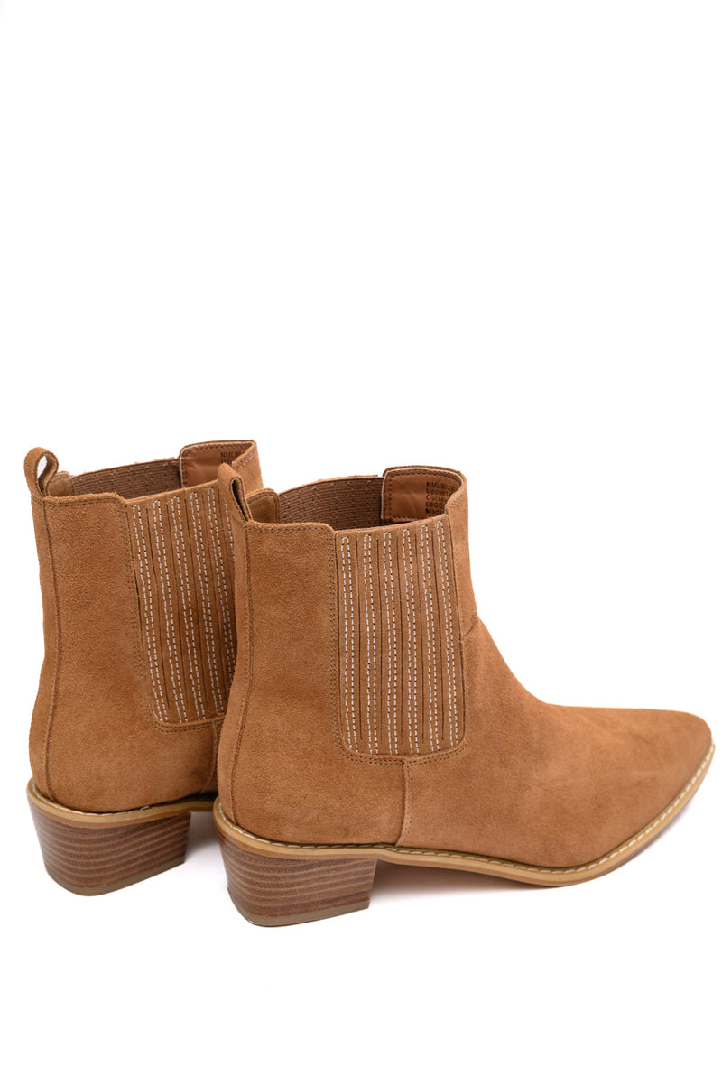Leonor Suede Ankle Boot in Tan - Maple Row Boutique