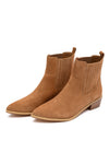 Leonor Suede Ankle Boot in Tan - Maple Row Boutique