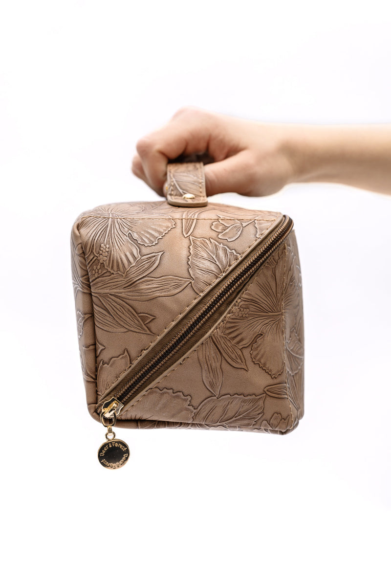 Life In Luxury Large Capacity Cosmetic Bag in Cream - Maple Row Boutique