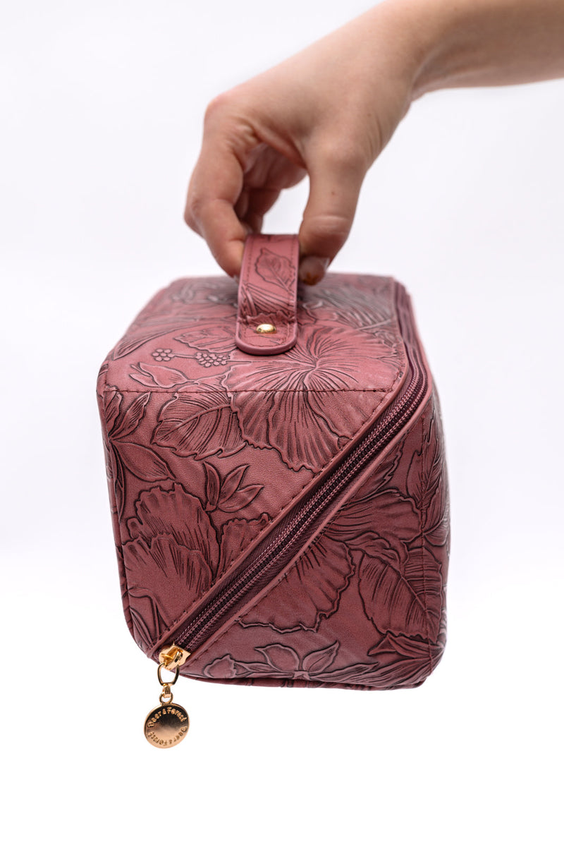 Life In Luxury Large Capacity Cosmetic Bag in Merlot - Maple Row Boutique