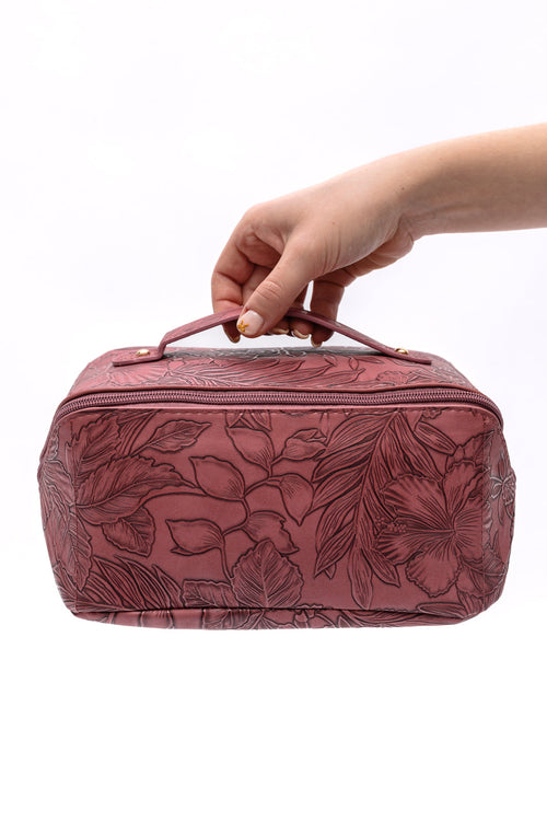 Life In Luxury Large Capacity Cosmetic Bag in Merlot - Maple Row Boutique