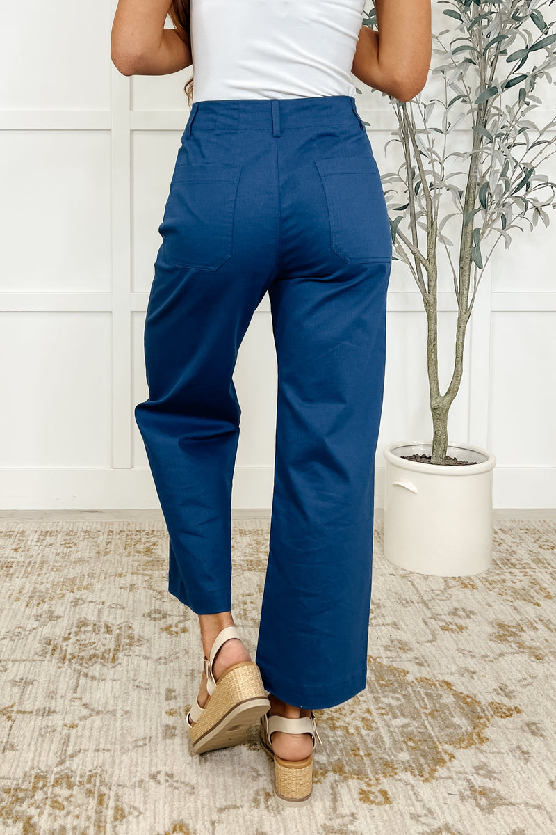 Little Strolls Straight Leg Trousers in Royal Blue - Maple Row Boutique