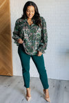 Looking Out Damask Print Blouse - Maple Row Boutique 