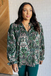 Looking Out Damask Print Blouse - Maple Row Boutique 