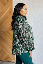 Looking Out Damask Print Blouse - Maple Row Boutique 