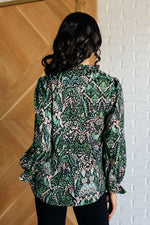 Looking Out Damask Print Blouse - Maple Row Boutique 
