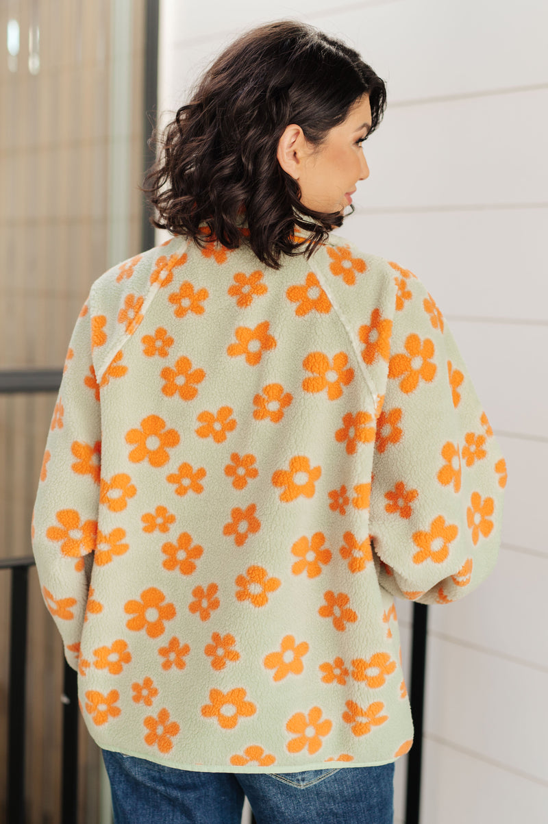 Love It Don't Leave It Floral Fleece Jacket - Maple Row Boutique