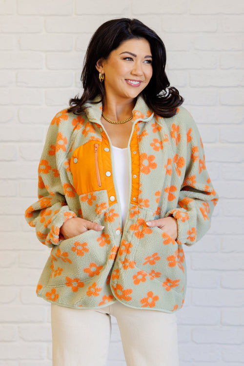 Love It Don't Leave It Floral Fleece Jacket - Maple Row Boutique
