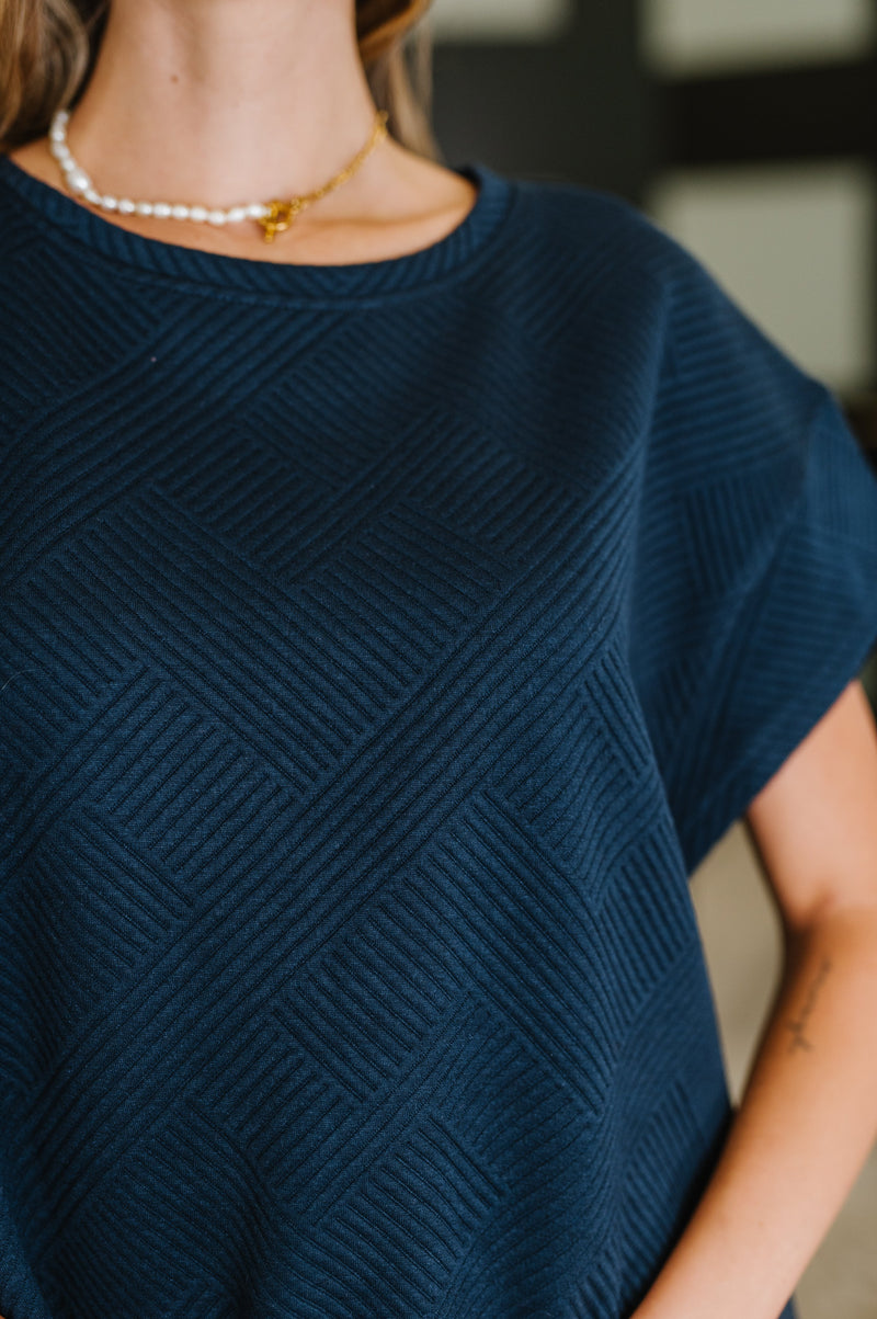 Love on the Loose Quilted Top in Navy - Maple Row Boutique