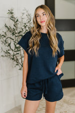 Love on the Loose Quilted Top in Navy - Maple Row Boutique
