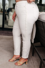 Maddie Mid Rise Braided Side Seam Relaxed Jeans - Maple Row Boutique