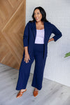 Magic Wide Leg Crop Pants in Navy - Maple Row Boutique 