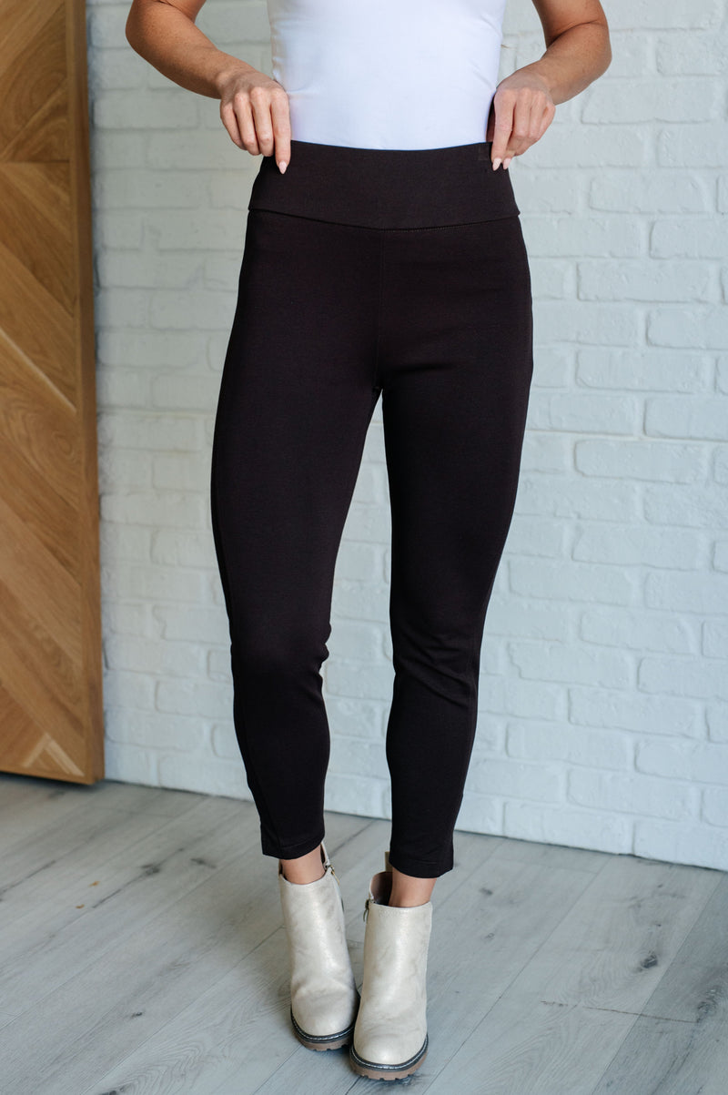 Magic Ankle Crop Skinny Pants in Chocolate - Maple Row Boutique 