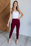 Magic Skinny 28" Pants in Wine - Maple Row Boutique 