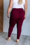 Magic Skinny 28" Pants in Wine - Maple Row Boutique 