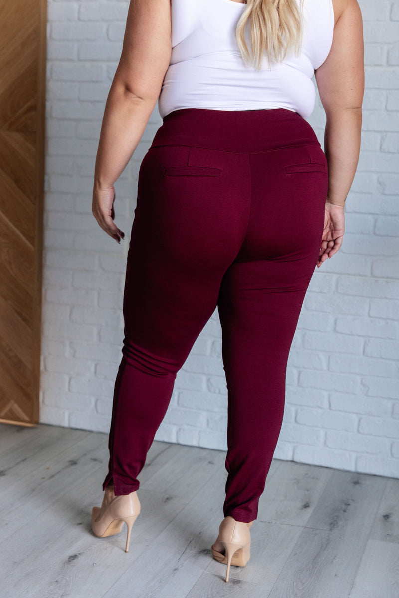 Magic Skinny 28" Pants in Wine - Maple Row Boutique 
