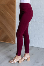 Magic Skinny 28" Pants in Wine - Maple Row Boutique 