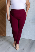Magic Skinny 28" Pants in Wine - Maple Row Boutique 