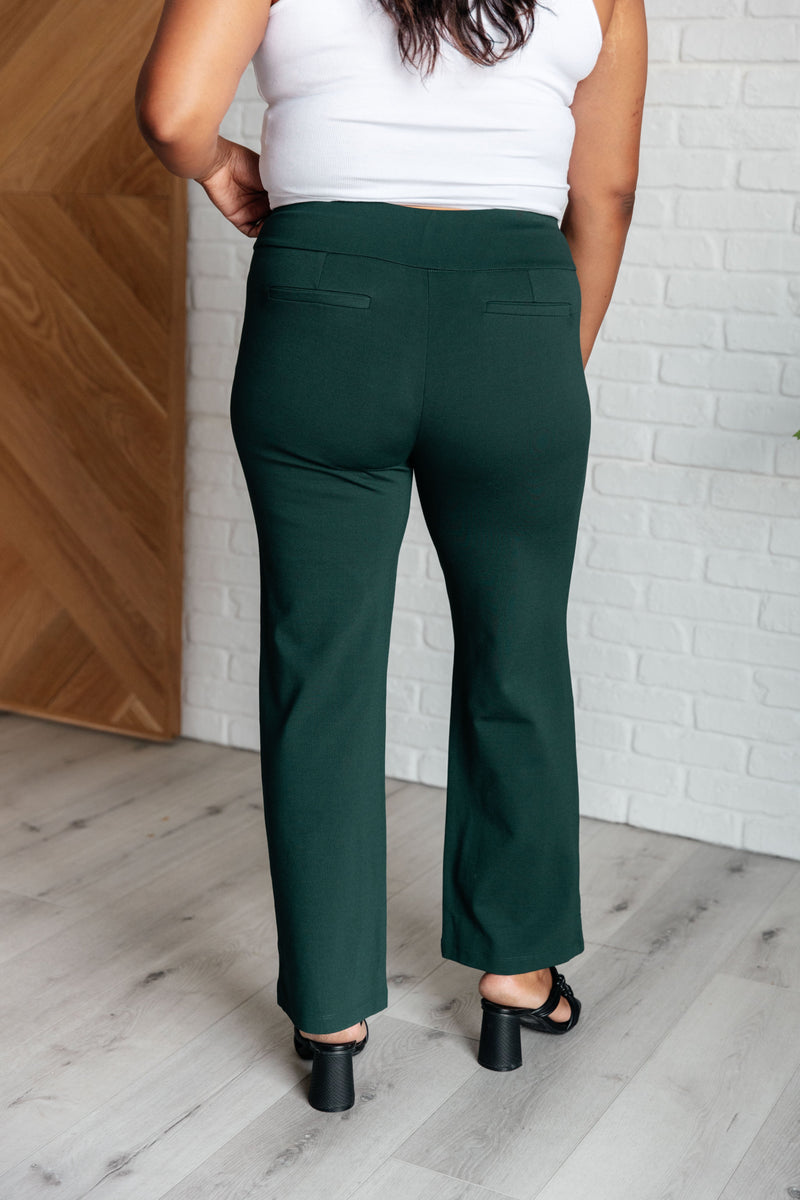 Magic Straight Pants in Hunter Green - Maple Row Boutique 
