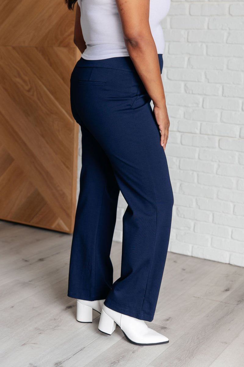 Magic Straight Pants in Navy - Maple Row Boutique 