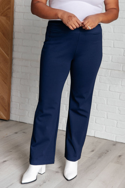 Magic Straight Pants in Navy - Maple Row Boutique 