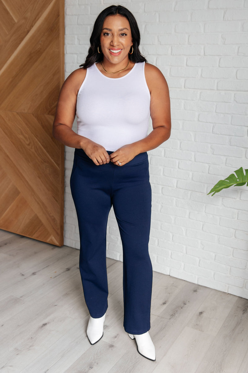 Magic Straight Pants in Navy - Maple Row Boutique 
