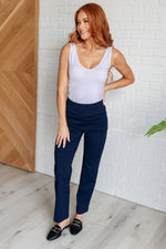 Magic Straight Pants in Navy - Maple Row Boutique 